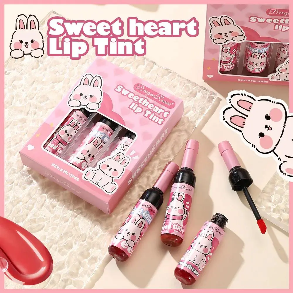 Wine Bottle Shaped Lip Gloss Set Long Lasting Moisturizing Non Transfer Liquid Lipstick With Cute Cartoon Design