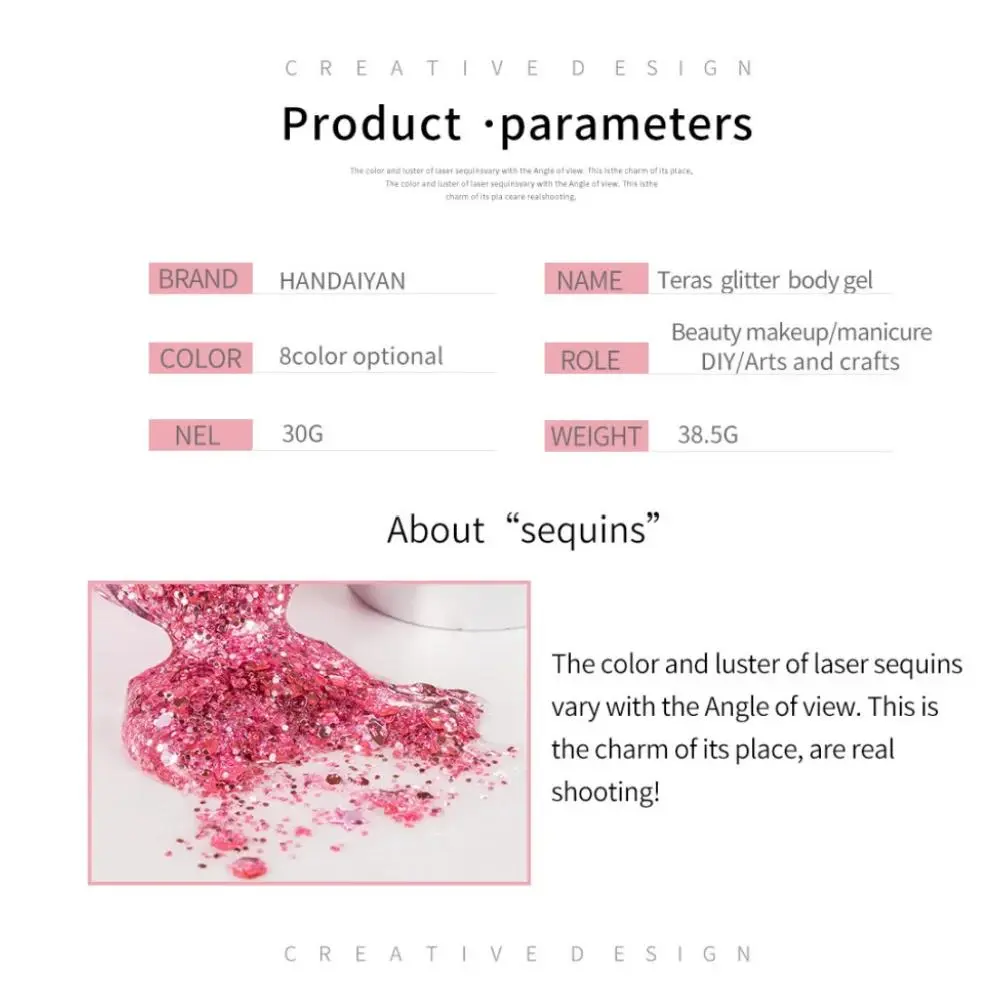 Multifunctional High Shine Body Face Glitter Gel Waterproof For Party Nail Hair Art Sparkling Sequins Festival Makeup