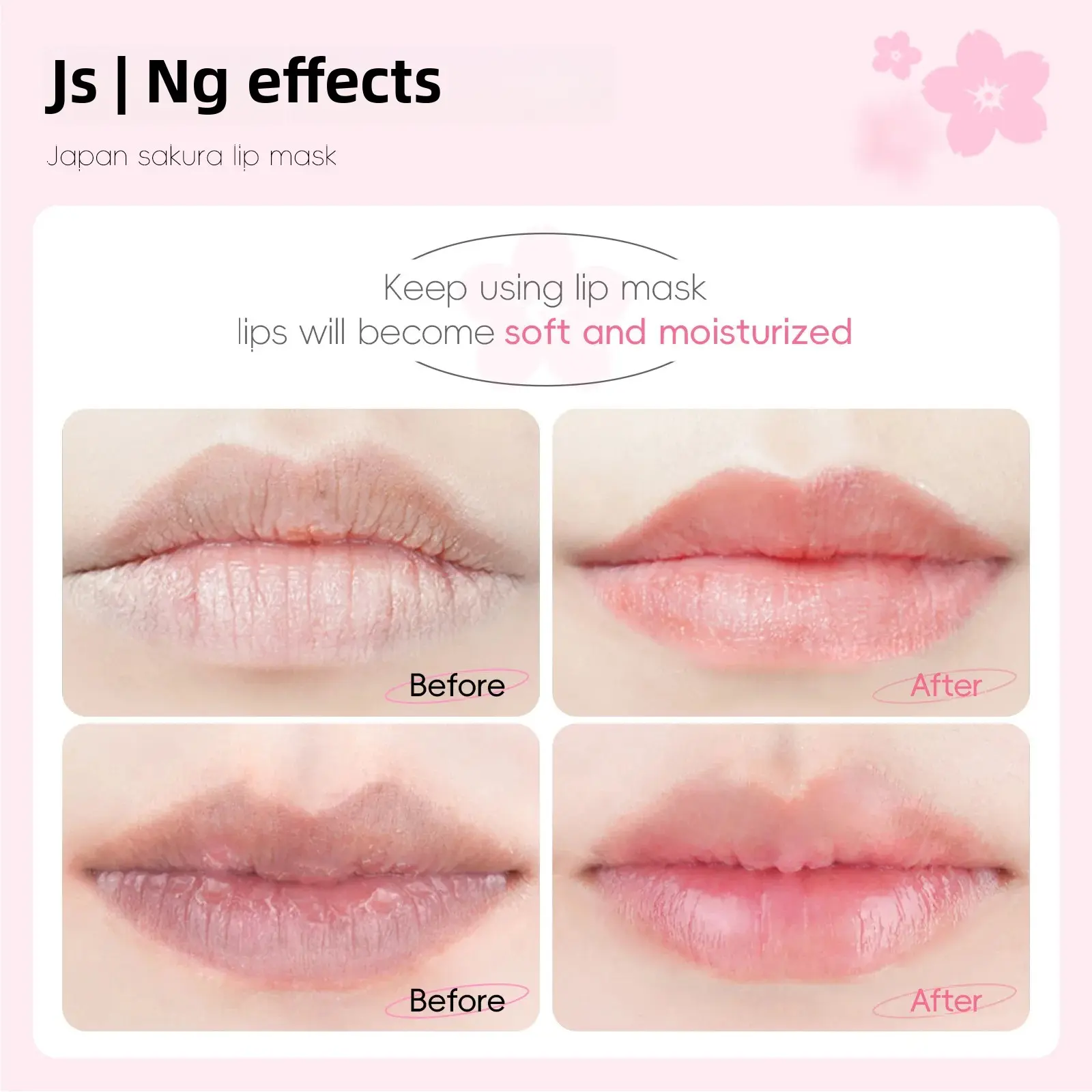 Japan Sakura Collagen Lip Mask Hydrating Plumping Treatment For Dry Lips Repair Gel Pads Night Care Essential