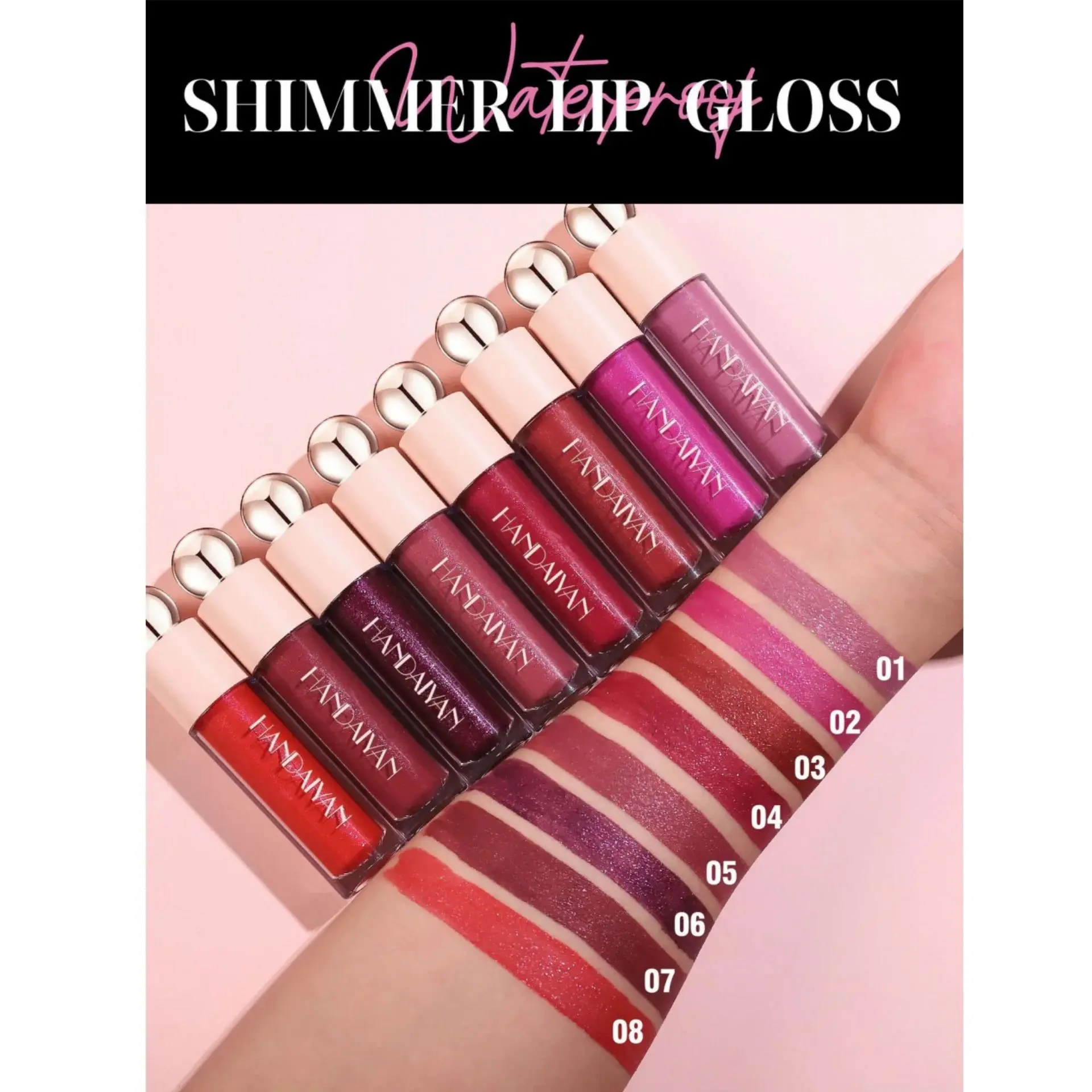 Waterproof Lip Glaze Shimmering Matte Lipstick Korean Cosmetic Diamond Glitter Tint Hydrating Lip Makeup