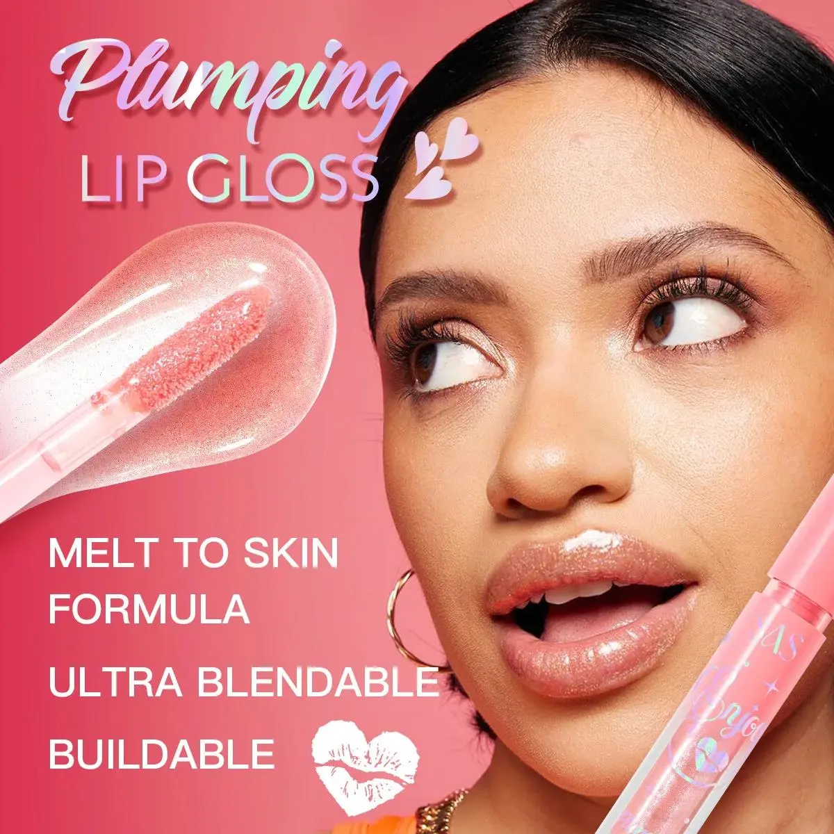 Pearlescent Lip Glaze Plumping Gloss Long Wearing Waterproof Hydrating Non Stick Glittery Shiny Lipstick