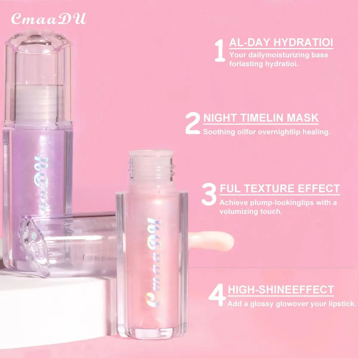 Pearlescent Glitter Lip Gloss Plumping Moisturizing Sheer Purple Pink Sexy Lip Tint Mirror Jelly Shine Long Lasting
