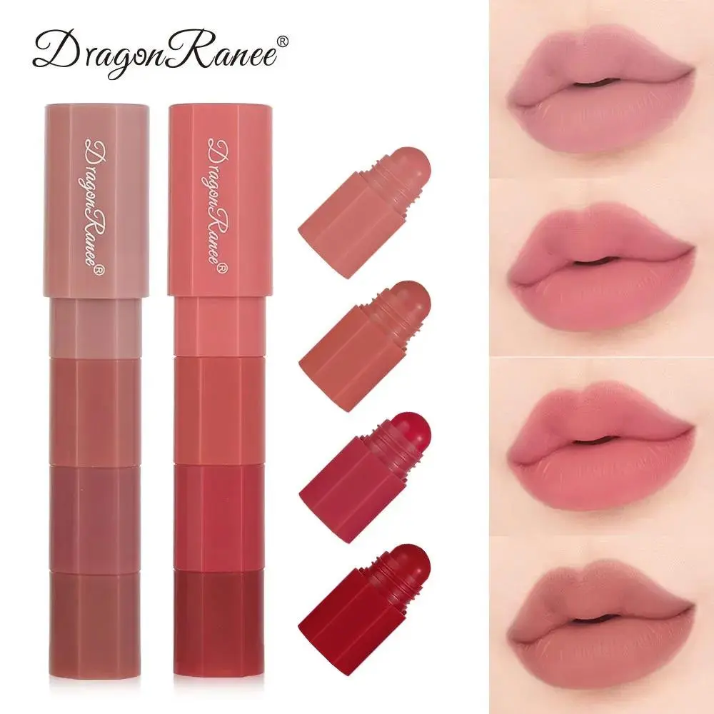 Dragon Ranee Velvet Matte Lipstick 4 Colors Mini Set Waterproof Long Lasting Lip Crayon Pen Makeup Kit Lipliner
