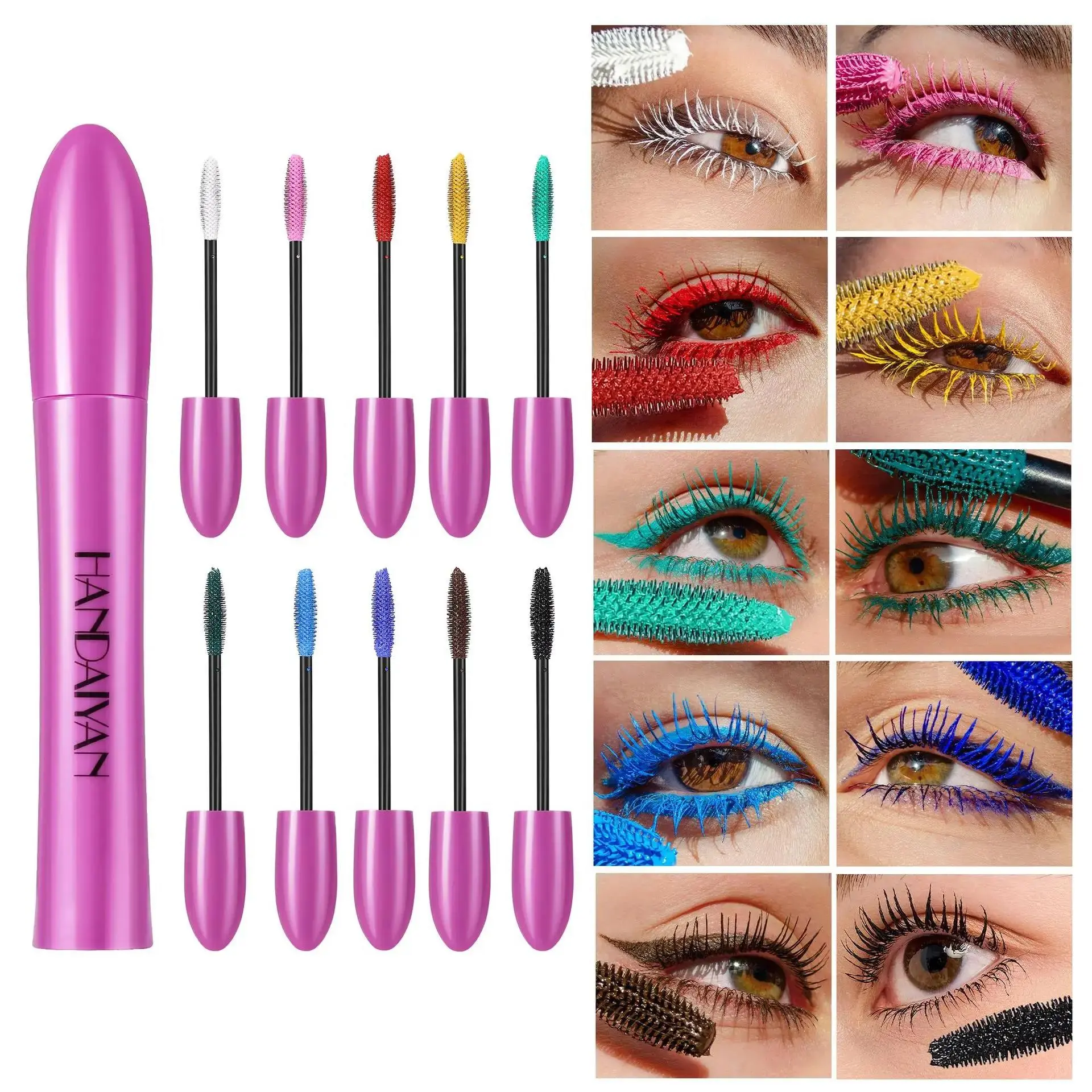 Waterproof Colorful Silk Mascara Blue Red Black Cream For Thickening Lengthening Curling Smudge Proof Eye Makeup Cosmetic