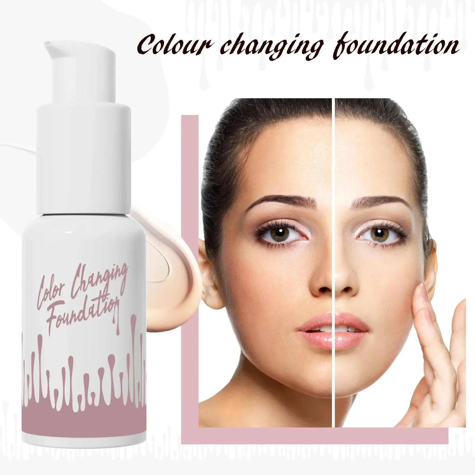 Temperature Changing Liquid Foundation Oil Control Brightening High Coverage Concealer Korean Base Makeup Long Lasting
