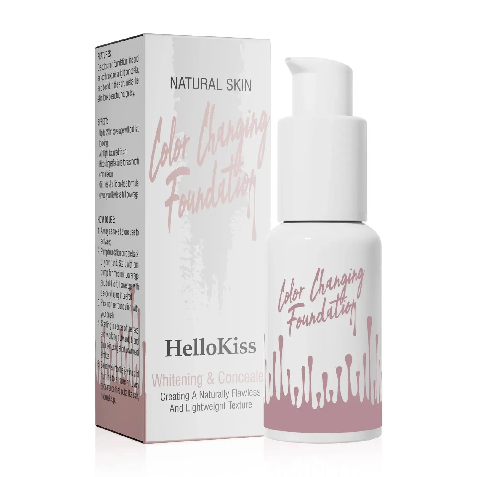 Temperature Changing Liquid Foundation Oil Control Brightening High Coverage Concealer Korean Base Makeup Long Lasting