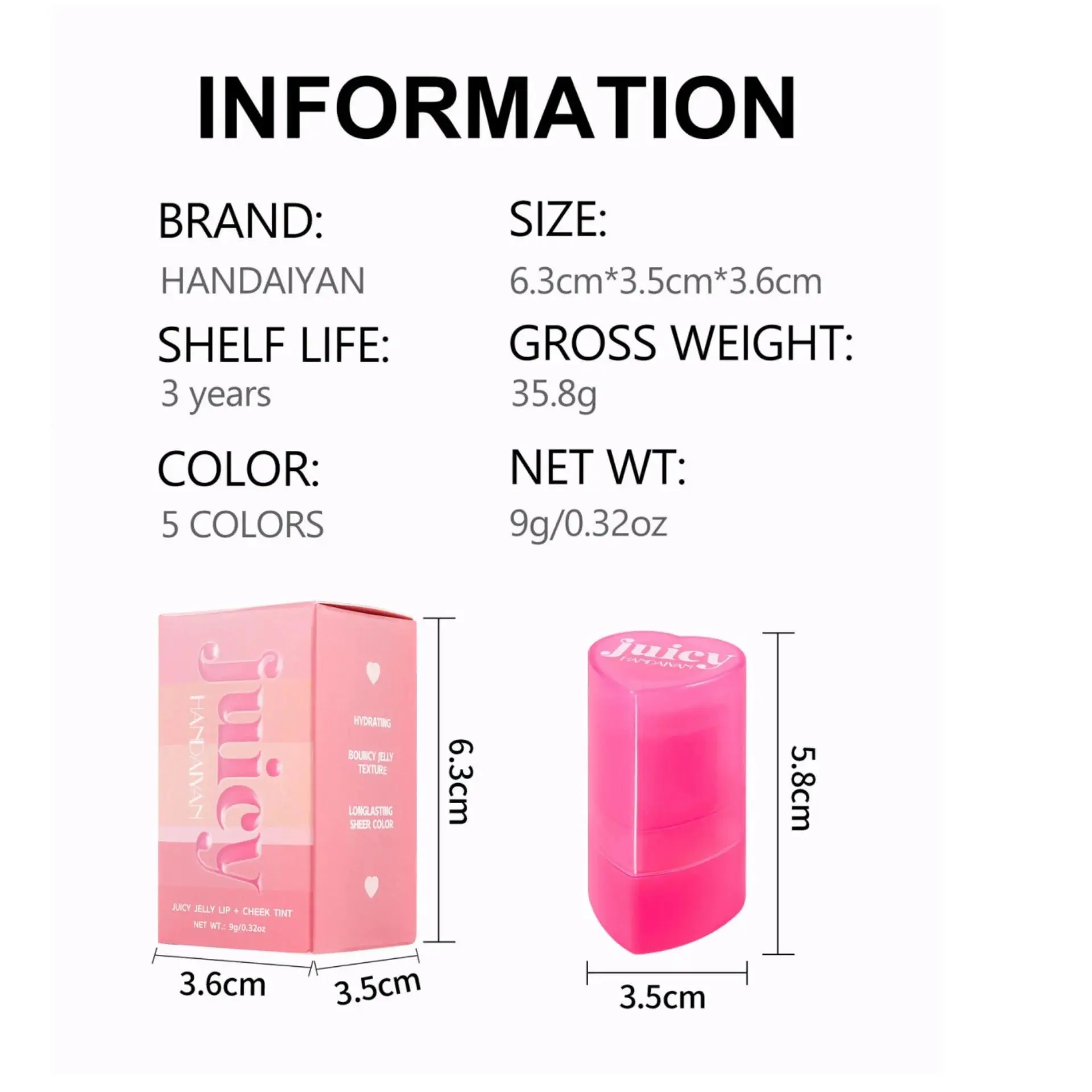 Lip Cheek Jelly Blush Stick Water Tint Lightweight Long Lasting Makeup Blusher Cosmetics Natural Flush Beauty