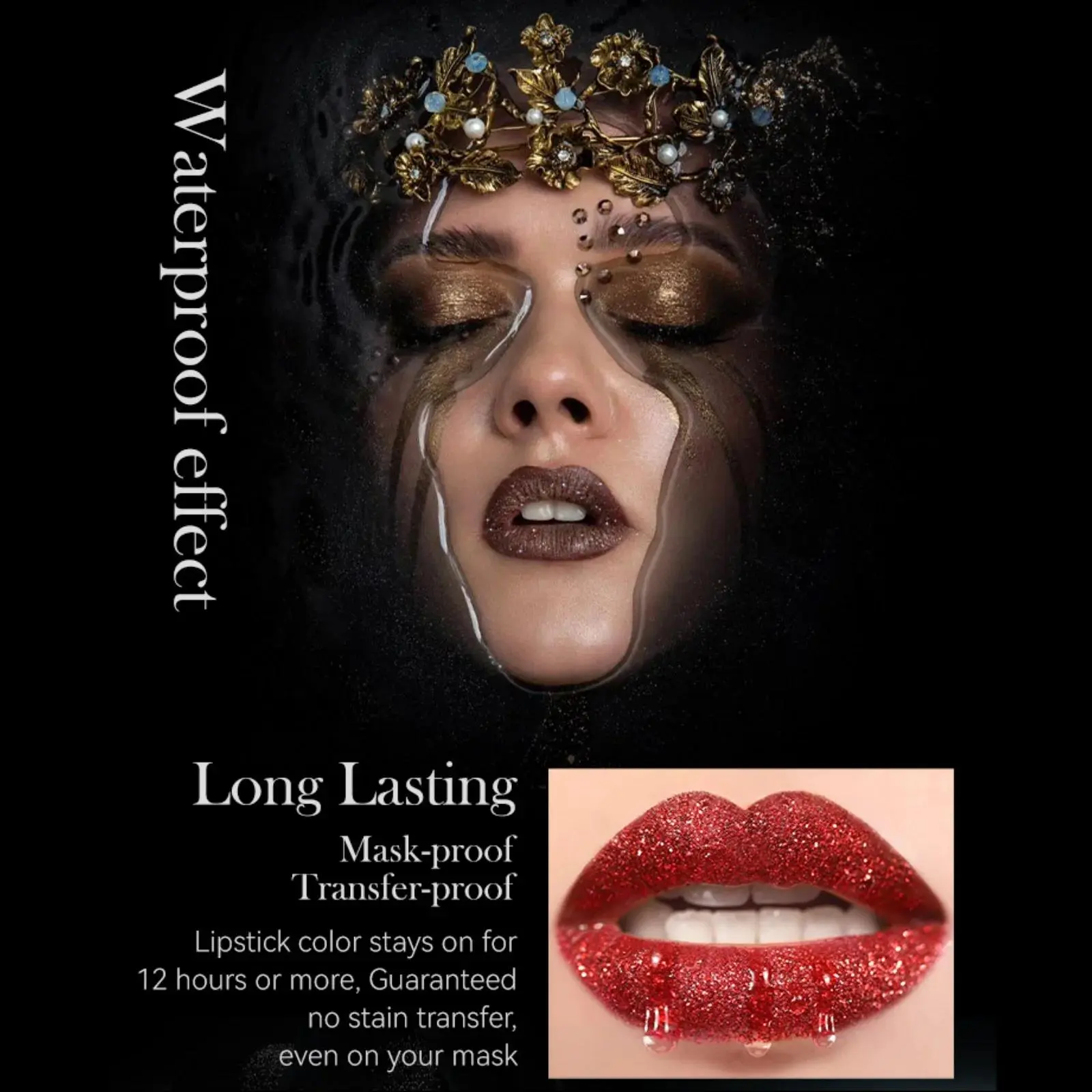 Multi Color Matte Lipstick Non Stick Flash Lasting Halloween Dark Makeup Diamond Finish Easy To Apply By MLSMILE
