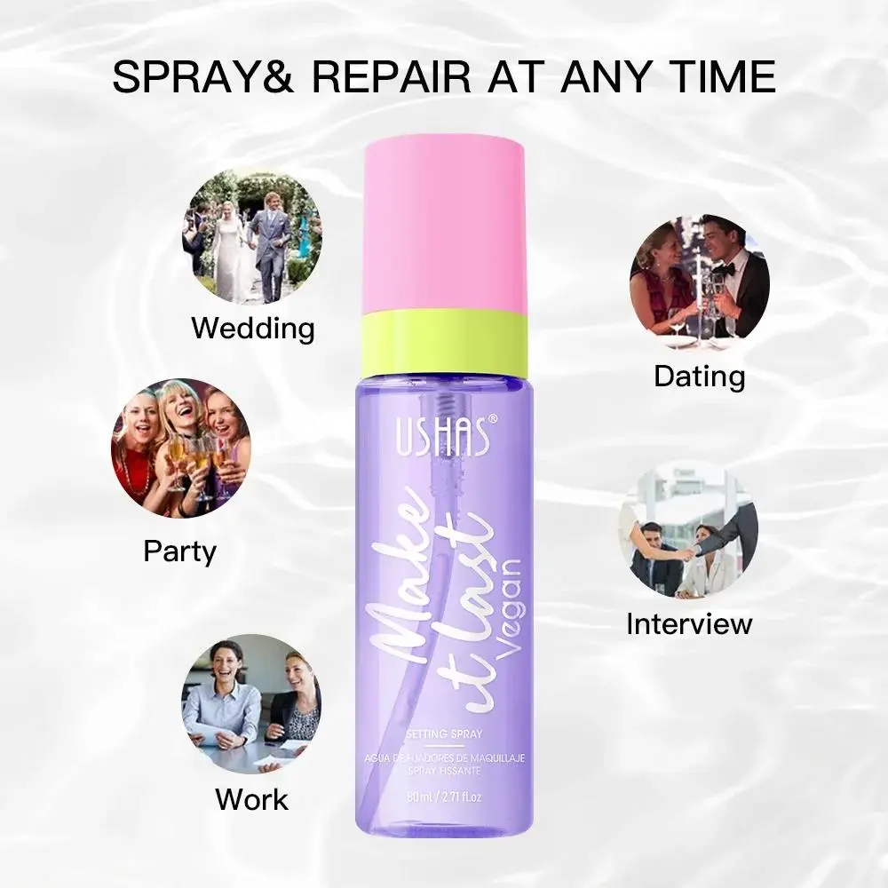 80ml Oil Control Setting Spray Waterproof Makeup Fixer Hydrating Face Mist Long Wear No Smudge