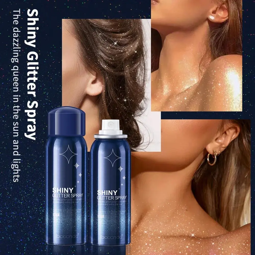 Shiny Body Glitter Spray For Face Hair Starlight Highlight Long Lasting Nightclub Party Makeup Accessory Glow