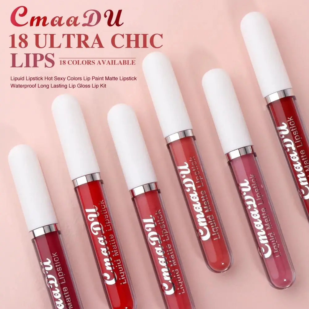 18 Colors Velvet Matte Liquid Lipstick Waterproof Long Lasting Non Transfer Lip Gloss Smudge Proof Lip Makeup Set