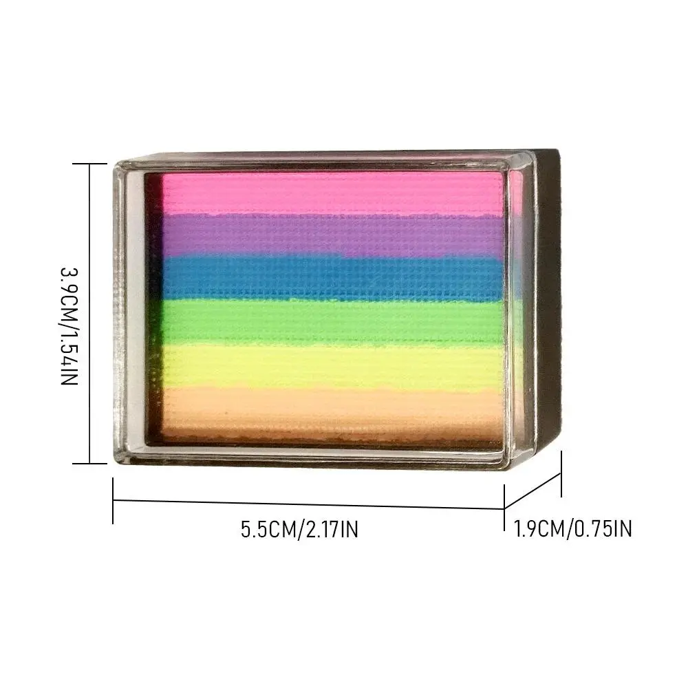 25g Rainbow Water Based Face Body Paint Palette Washable Non Toxic One Stroke Split Cake Festive Makeup Pigment for Kids Adults