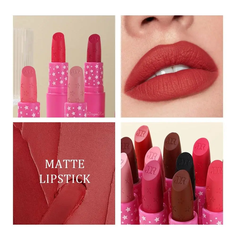 3Pcs Korean Matte Lipstick Set Waterproof Long Lasting High Pigmented Lip Gloss Makeup For Women Beauty Cosmetic