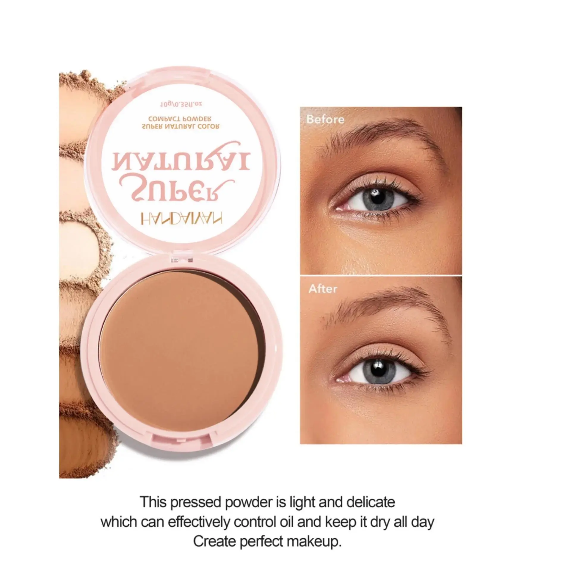 Long Lasting Matte Pressed Powder For Dark Skin Oil Control Compact Makeup Setting Natural Finish Even Tone