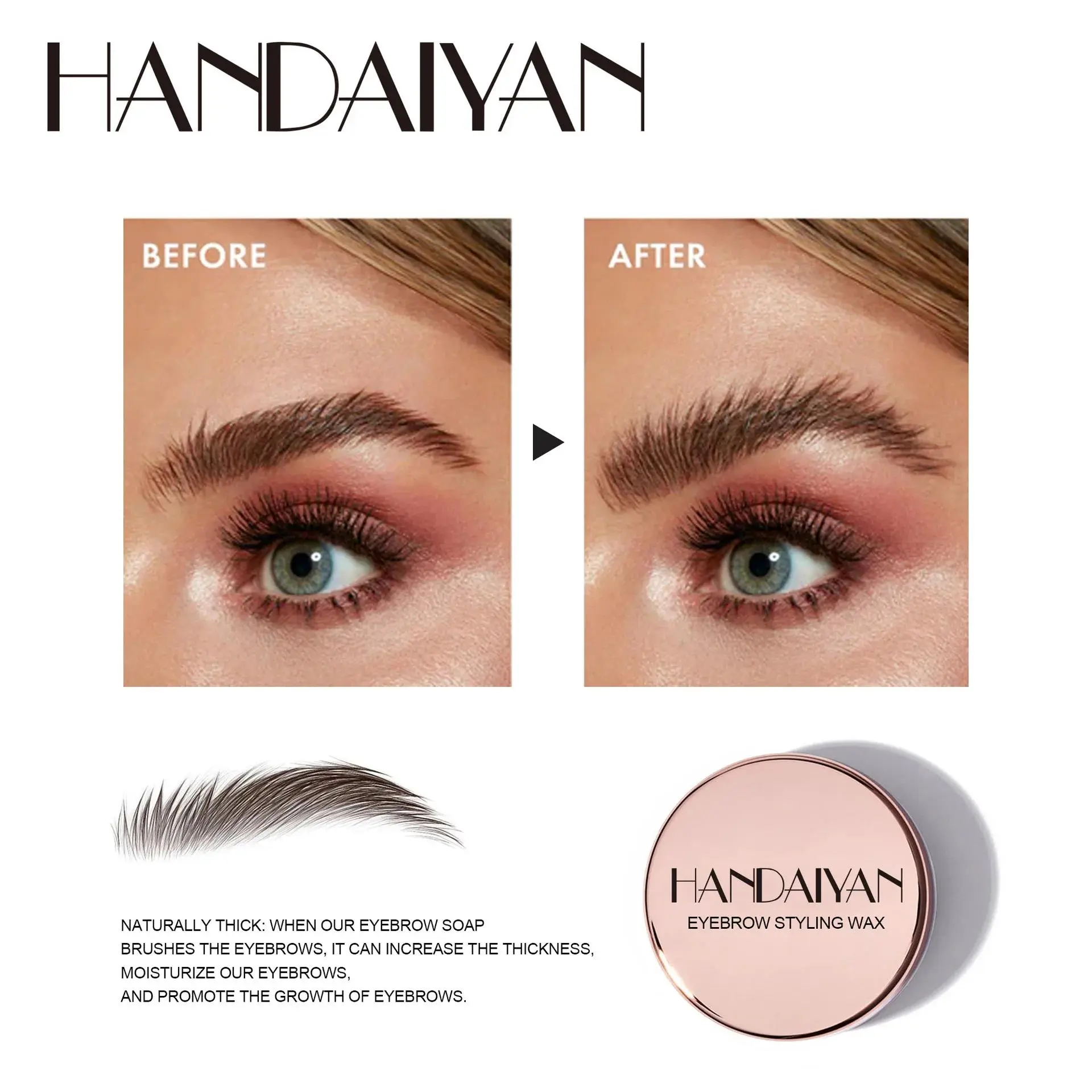 Women Transparent Eyebrow Gel Wax with Brush Long Lasting Waterproof Makeup Brows Styling Soap Fixer Natural Look