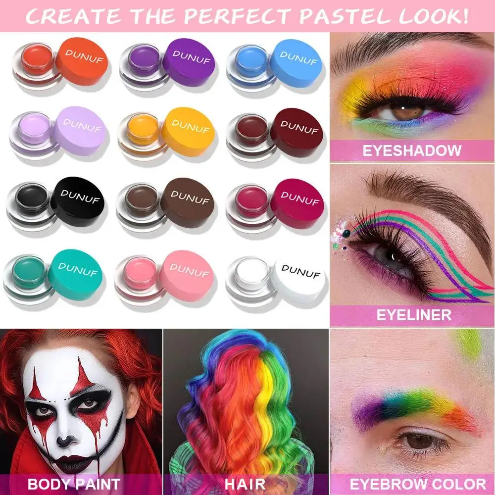 Multipurpose Cream Eyeshadow Eyeliner Waterproof Matte Finish 12 Shades For Professional Makeup Artists And Beginners