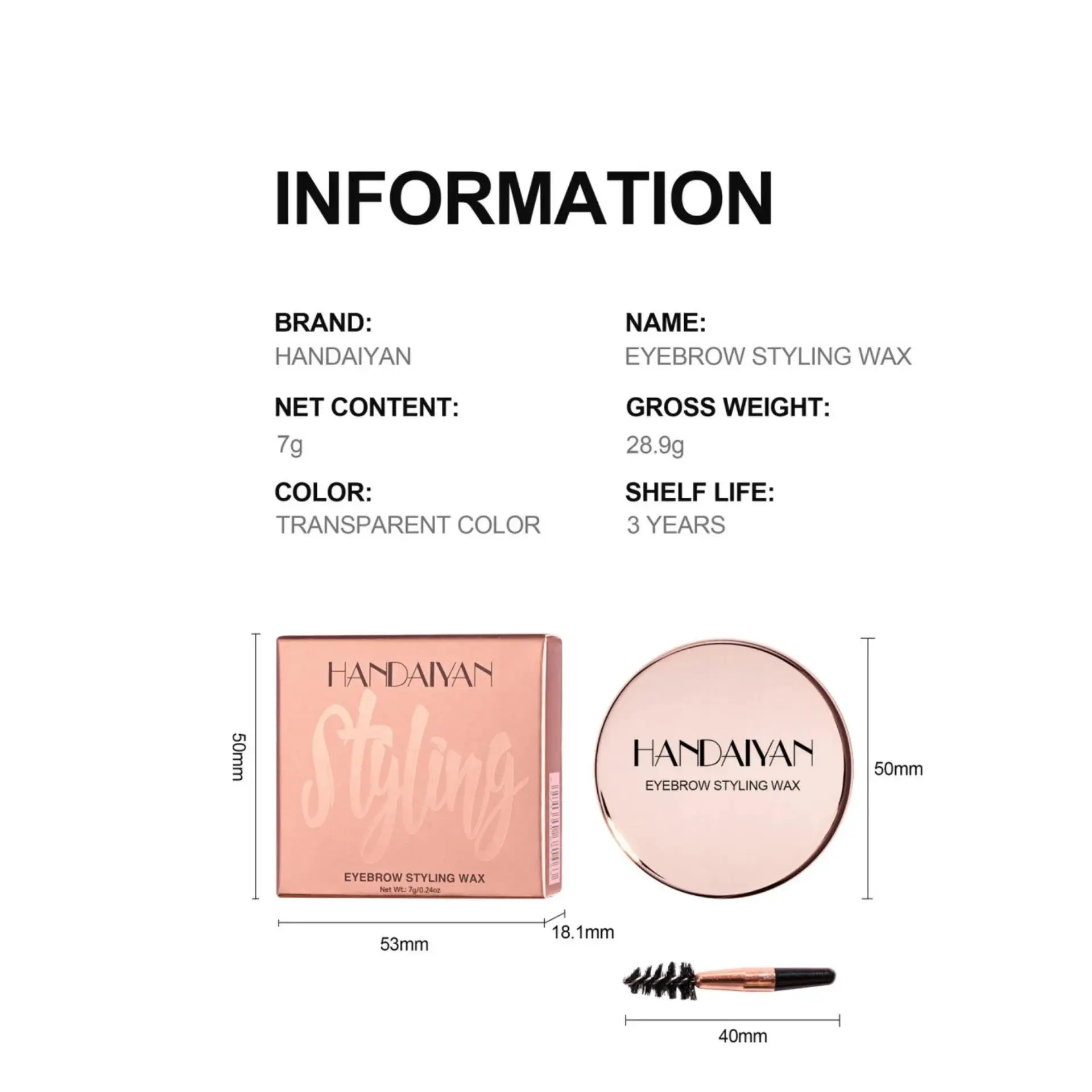 Women Transparent Eyebrow Gel Wax with Brush Long Lasting Waterproof Makeup Brows Styling Soap Fixer Natural Look