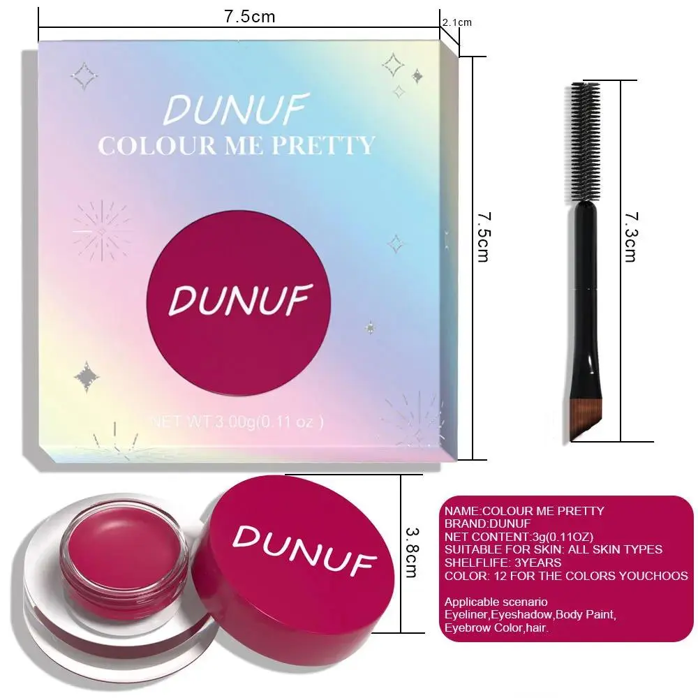 Multipurpose Cream Eyeshadow Eyeliner Waterproof Matte Finish 12 Shades For Professional Makeup Artists And Beginners