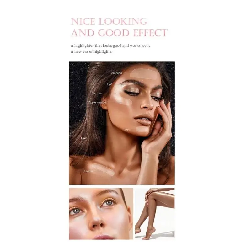 Professional 3D Rose Highlighter Makeup Palette Face Contouring Bronzer Shimmer Glossy Bright Cosmetics Beauty
