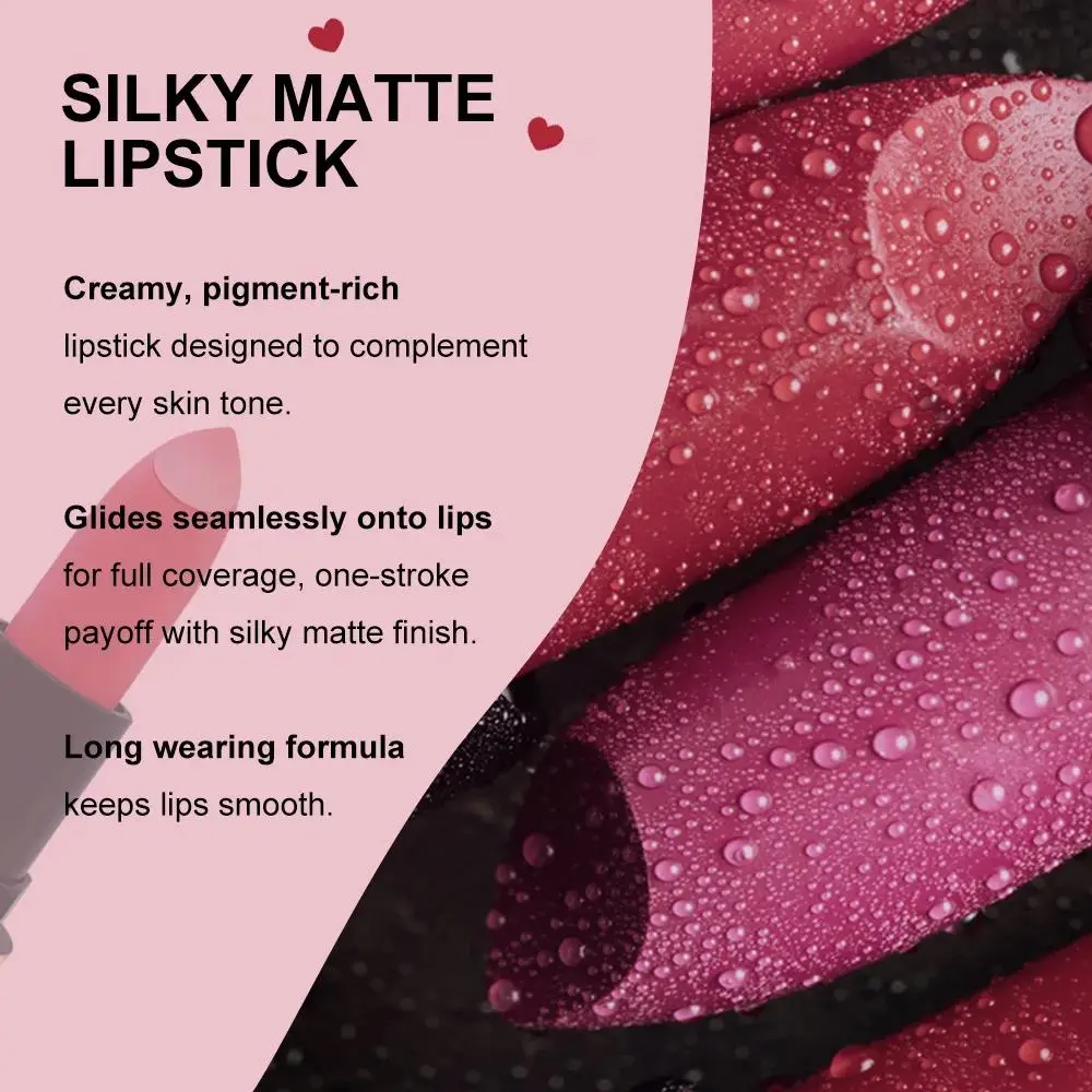 Velvet Matte Nude Peach Lipstick Set Waterproof Long Lasting Natural Lip Stain Silky Moisturizing Non Fading Hybrid Balm
