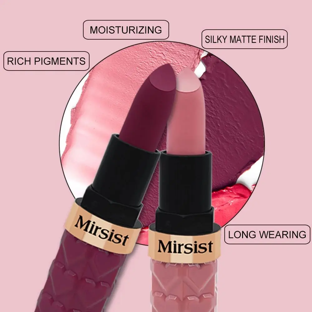Velvet Matte Nude Peach Lipstick Set Waterproof Long Lasting Natural Lip Stain Silky Moisturizing Non Fading Hybrid Balm