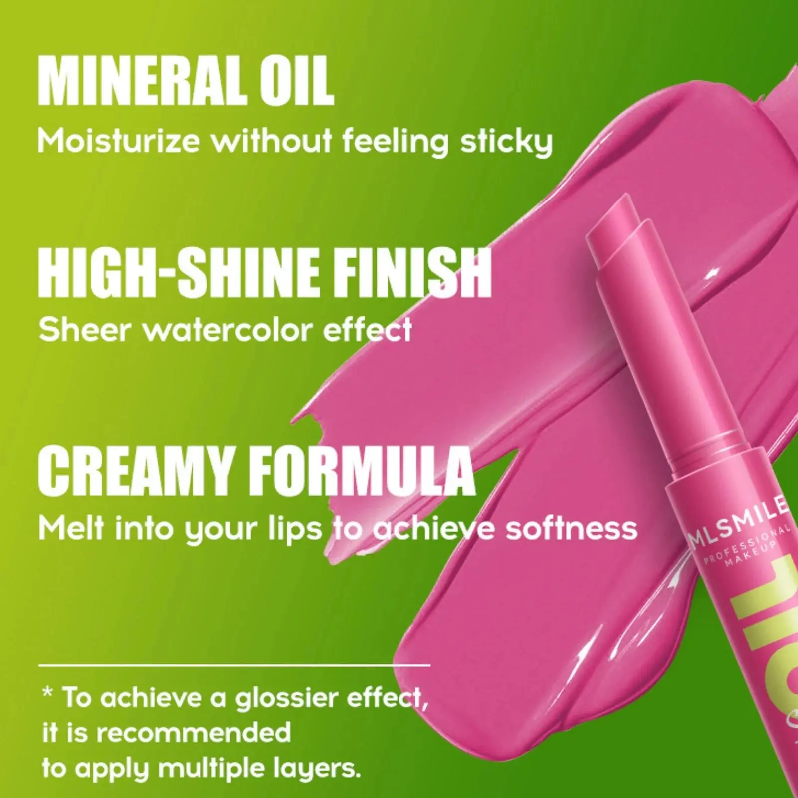 MLSMILE Multicolor Silky Lipstick Hydrating Lip Balm Long Lasting Mirror Gloss Oil Nourishing Radiant Press