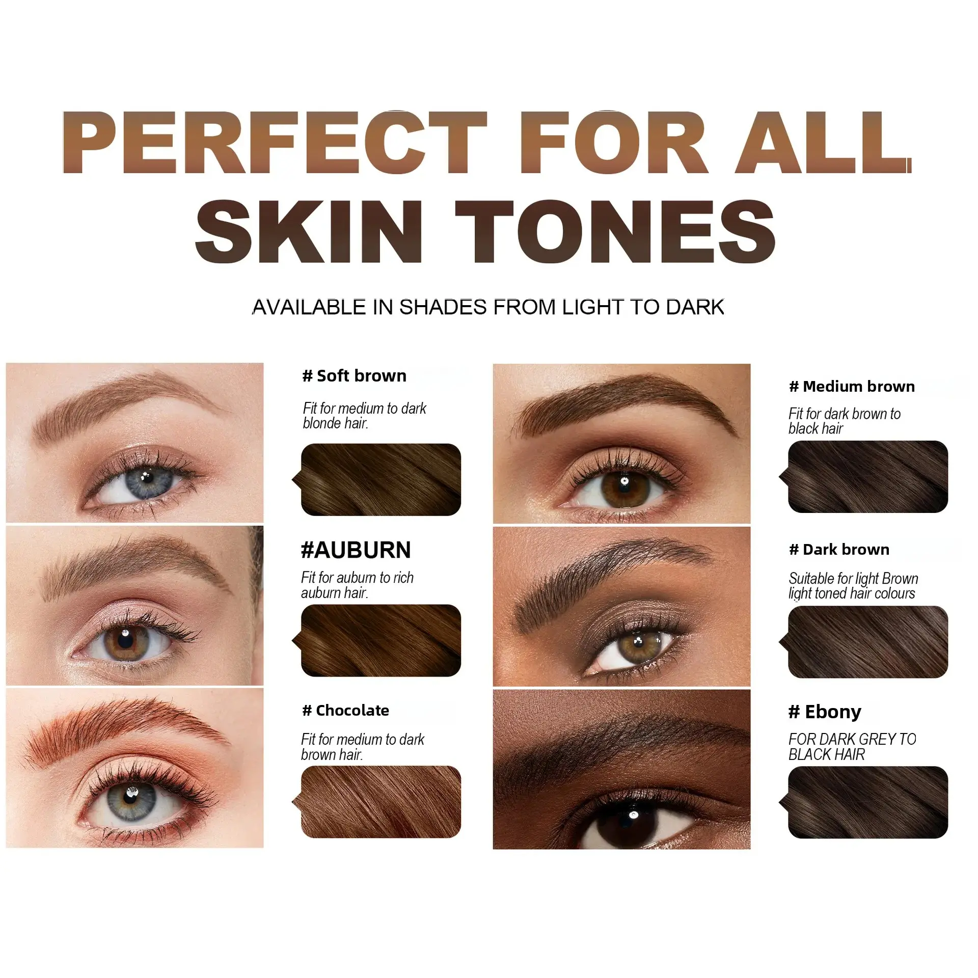 3D Natural Eyebrow Pencil Waterproof Double Head Thin Non Smudge Spiral Brush Perfect Brows Long Wearing Simple Application