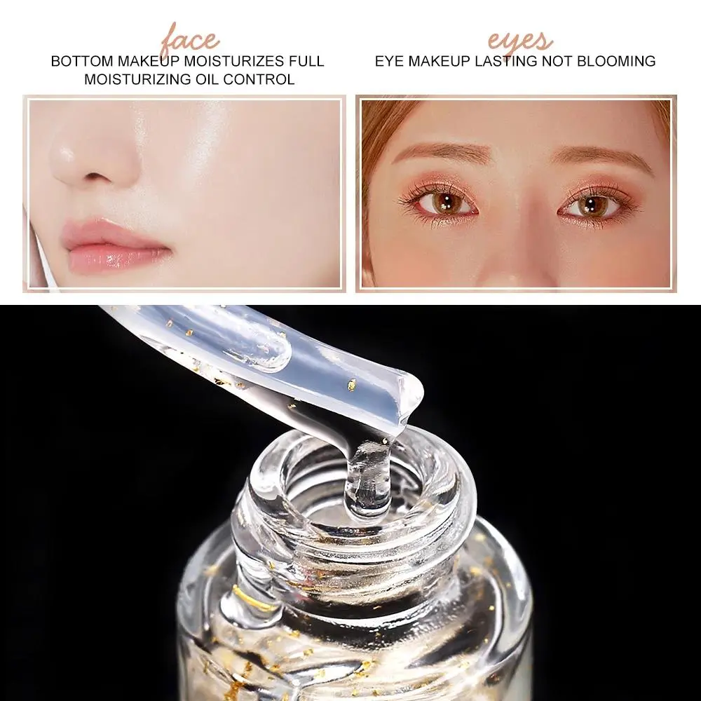 Gold Makeup Primer Invisible Pores Oil Control Moisturizing Face Base Gel Brightening Cream Before Foundation 20ml