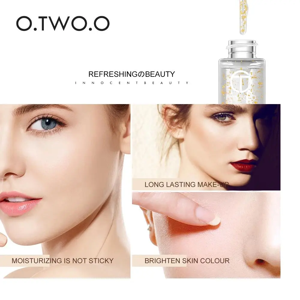 Gold Makeup Primer Invisible Pores Oil Control Moisturizing Face Base Gel Brightening Cream Before Foundation 20ml