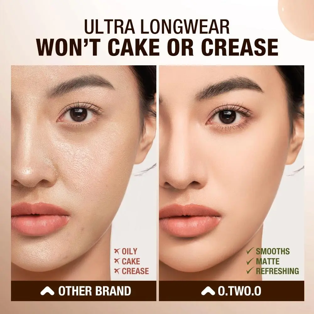 24H Long Lasting Air Cushion Cream Powder Oil Control Matte Soft Focus Concealer Pressed Makeup Foundation For Face