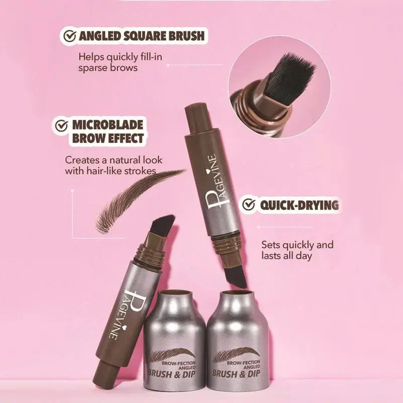 Velvet Eyebrow Cream Waterproof 3D Brow Pen Long Lasting Color Square Brush Effortless Makeup Natural Wild Look