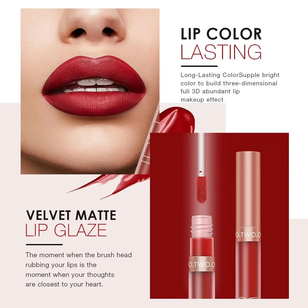 Matte Lip Gloss Waterproof Long Lasting Non Sticky Soft Nude Red Brown Lipstick For Women Beauty Cosmetics