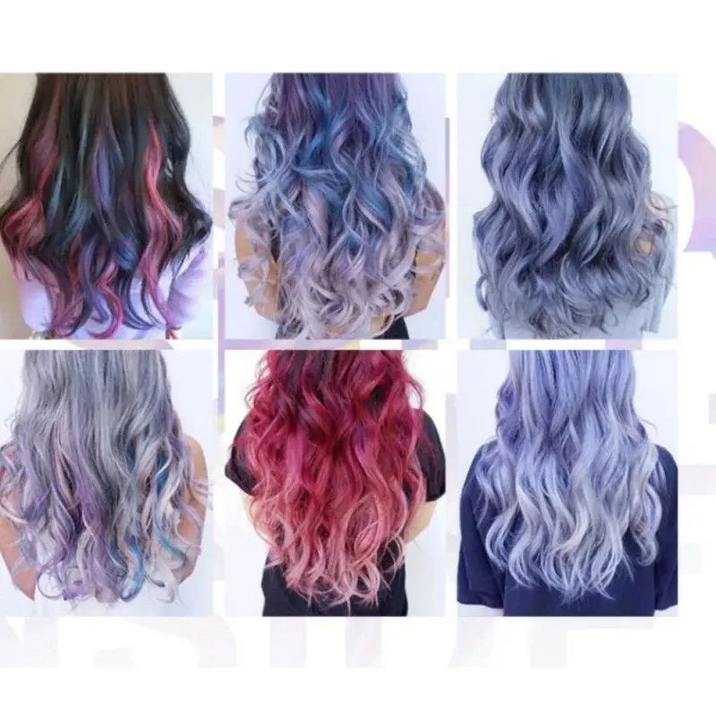 Temporary Hair Color Wax Cream Kit 6 Shades Washable Dye Brush For Halloween Cosplay DIY Styling Birthday Gift