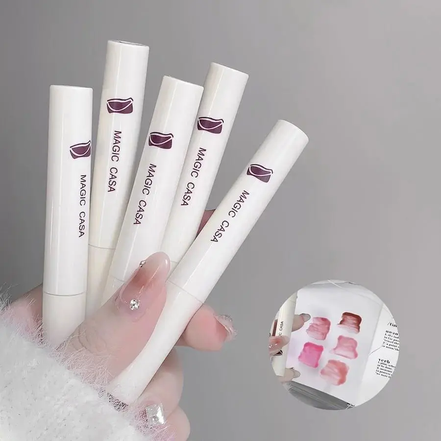 Mirror Finish White Chocolate Lip Gloss 5PCS Set Waterproof Liquid Lipstick Non Stick Lip Tint Makeup For Women Sexy