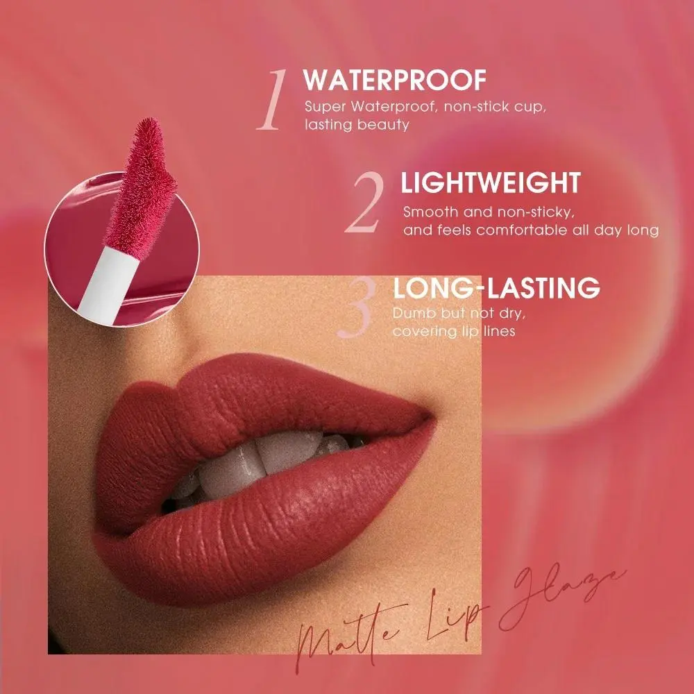 Matte Finish Lipstick 12 Colors Hydrating Non Drying Transfer Proof Lip Stain Velvety Smooth Formula All Day Wear