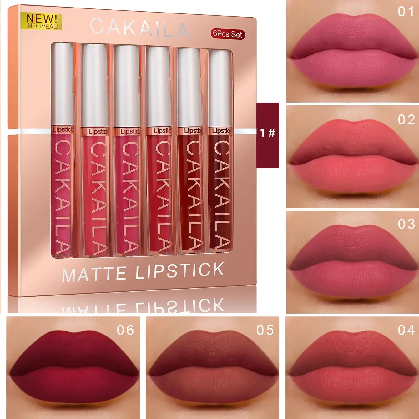 Velvet Matte Lipgloss Set 6 Colors Long Wearing Lipstick Liquid Lip Glaze Sexy Makeup Kit Non Transfer