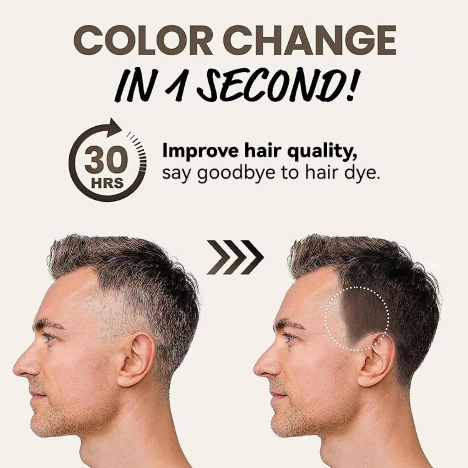 Natural Black Hair Coloring Stick Instant White Coverage Disposable Lipstick Style Dye Pen Easy Wash Out Chalk