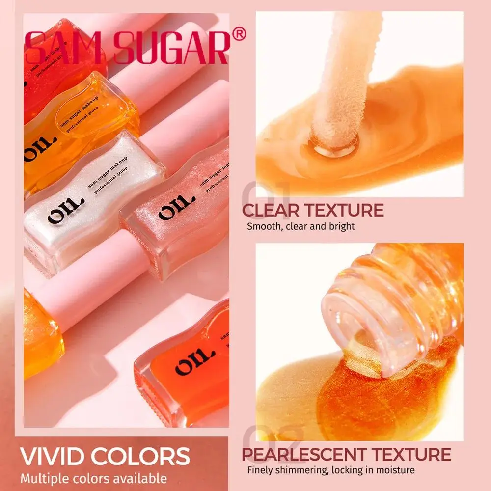 Fruit Honey Essence Lip Oil Long Lasting Moisturizing Fades Lip Lines Care Transparent Pearlescent Gloss