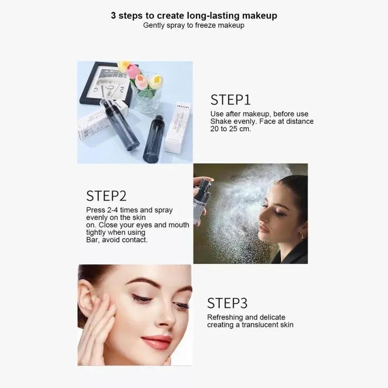 100ml Makeup Setting Spray Long Lasting Oil Control Primer Moisturizing Brightening Face Cosmetic Fixing Mist