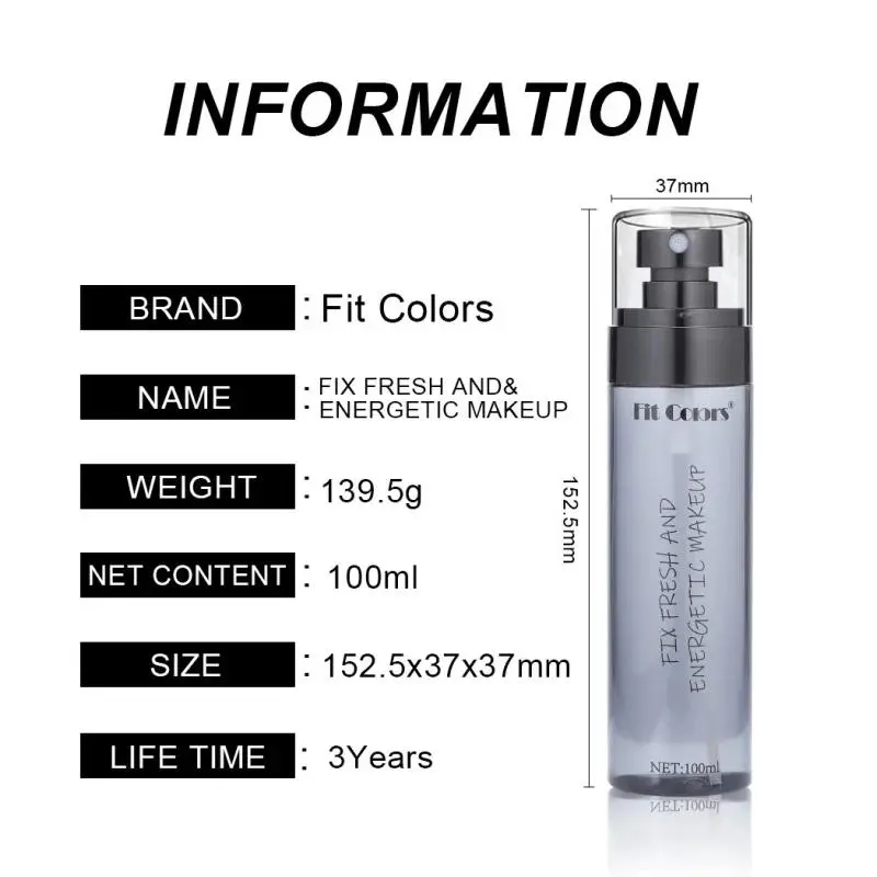 100ml Makeup Setting Spray Long Lasting Oil Control Primer Moisturizing Brightening Face Cosmetic Fixing Mist