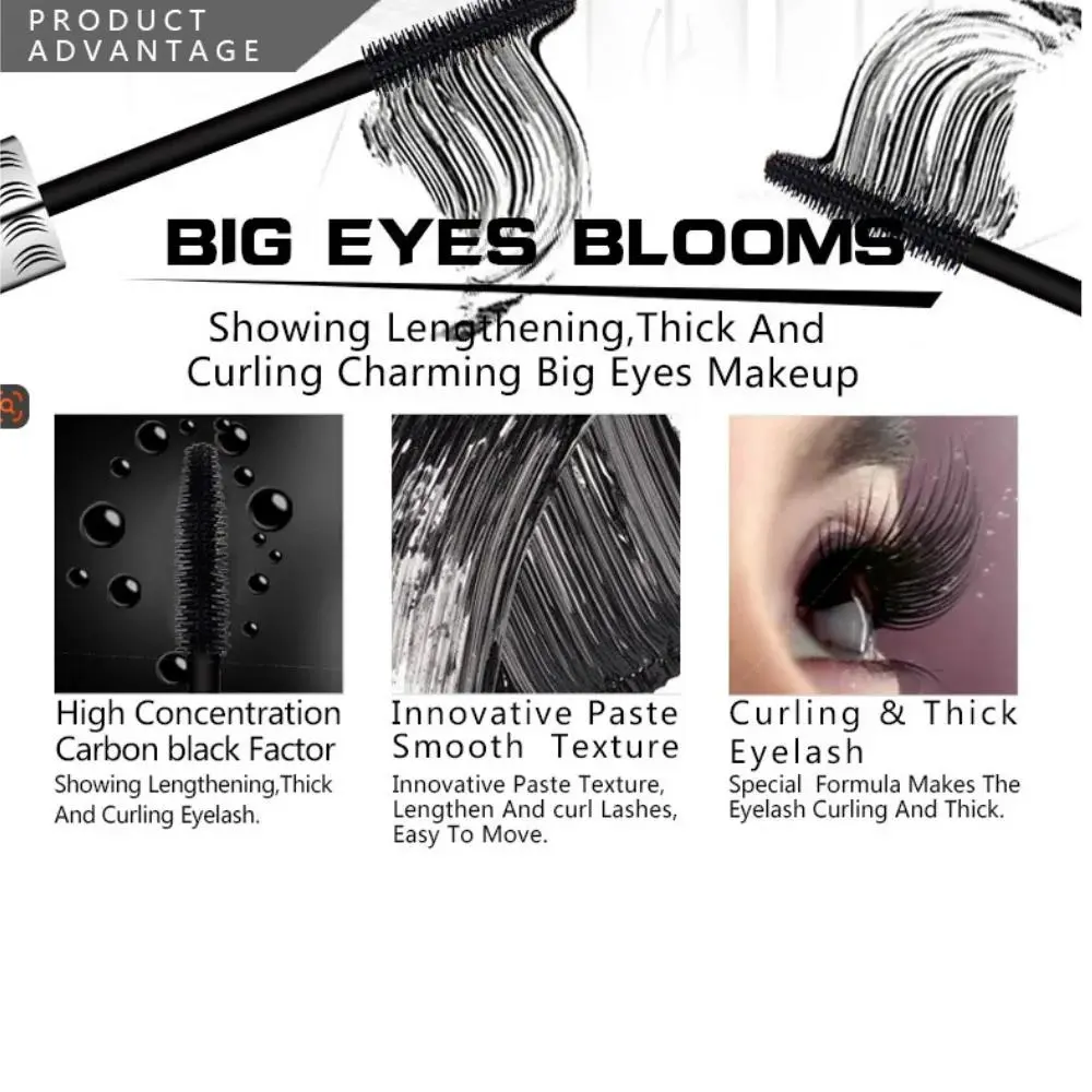 Waterproof 4D Silk Fiber Eyelash Mascara Black Lengthening Volumizing Thickening Extension Makeup Cosmetic Rimel