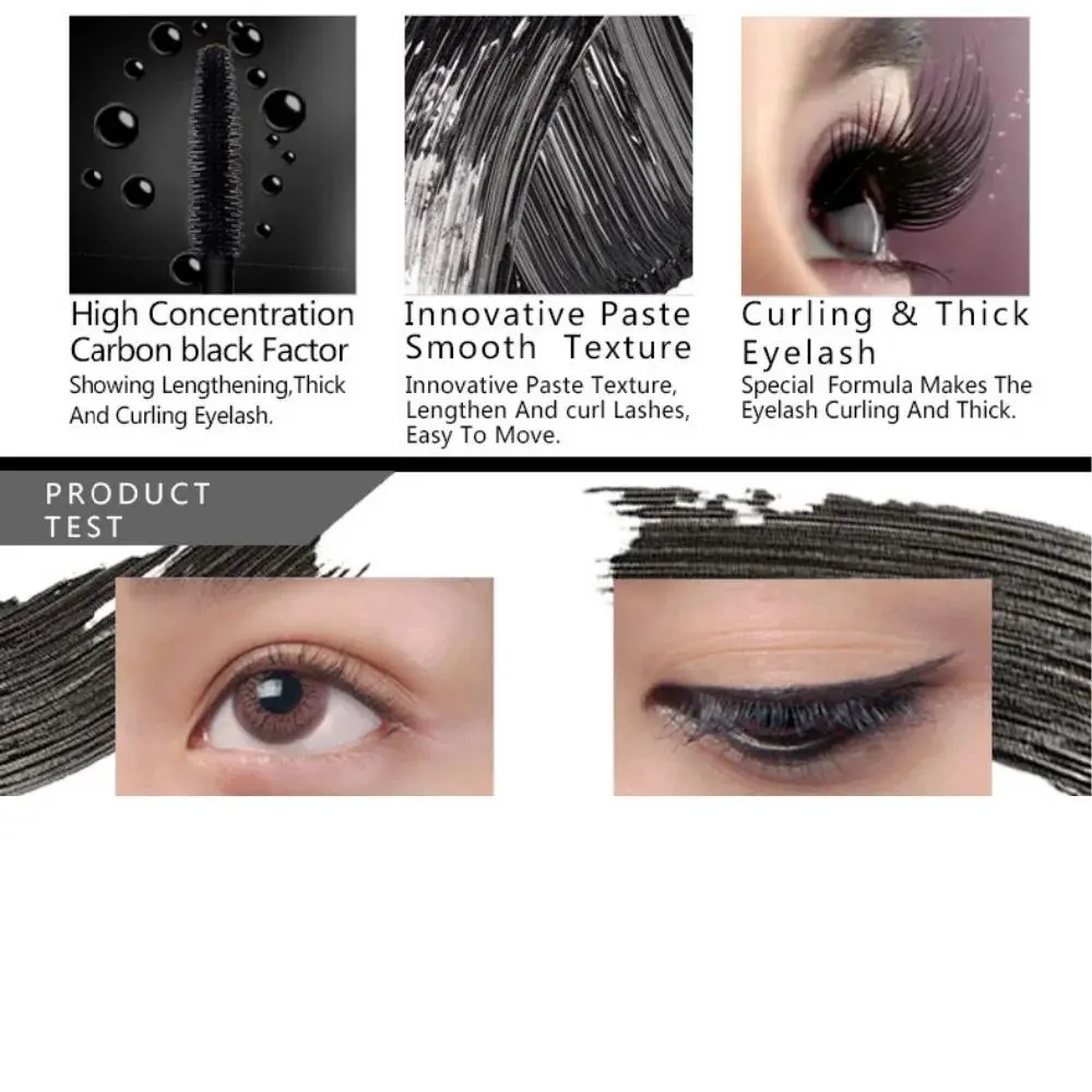 Waterproof 4D Silk Fiber Eyelash Mascara Black Lengthening Volumizing Thickening Extension Makeup Cosmetic Rimel