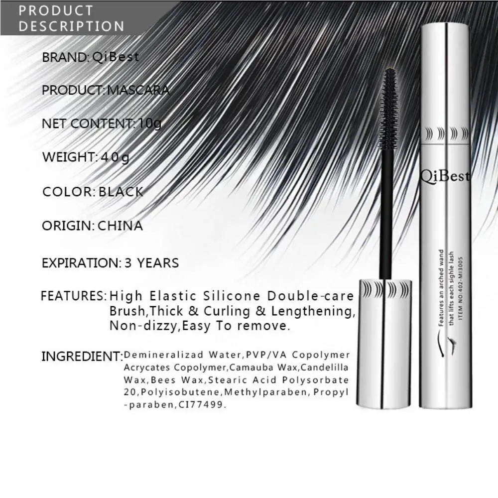 Waterproof 4D Silk Fiber Eyelash Mascara Black Lengthening Volumizing Thickening Extension Makeup Cosmetic Rimel