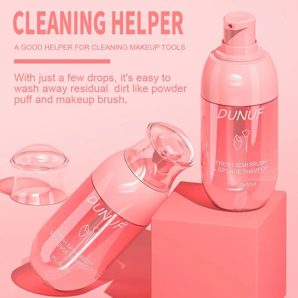 Strawberry Scented Makeup Brush Cleaner Quick Rinse No Residue for Beauty Tools Sponge Powder Puff Cosmetic Cleaning Solution