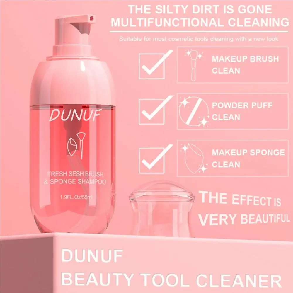 Strawberry Scented Makeup Brush Cleaner Quick Rinse No Residue for Beauty Tools Sponge Powder Puff Cosmetic Cleaning Solution