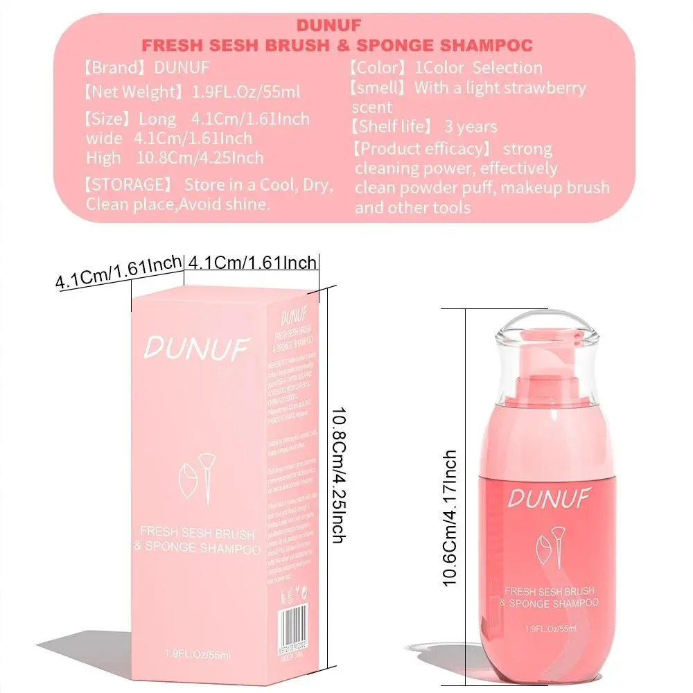 Strawberry Scented Makeup Brush Cleaner Quick Rinse No Residue for Beauty Tools Sponge Powder Puff Cosmetic Cleaning Solution