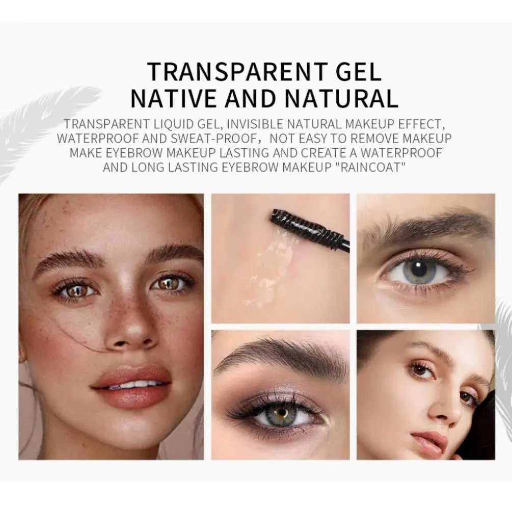 Waterproof Eyebrow Gel Transparent Long Lasting Brow Wax Cream For Styling Sculpting Makeup Natural Look Enhancer