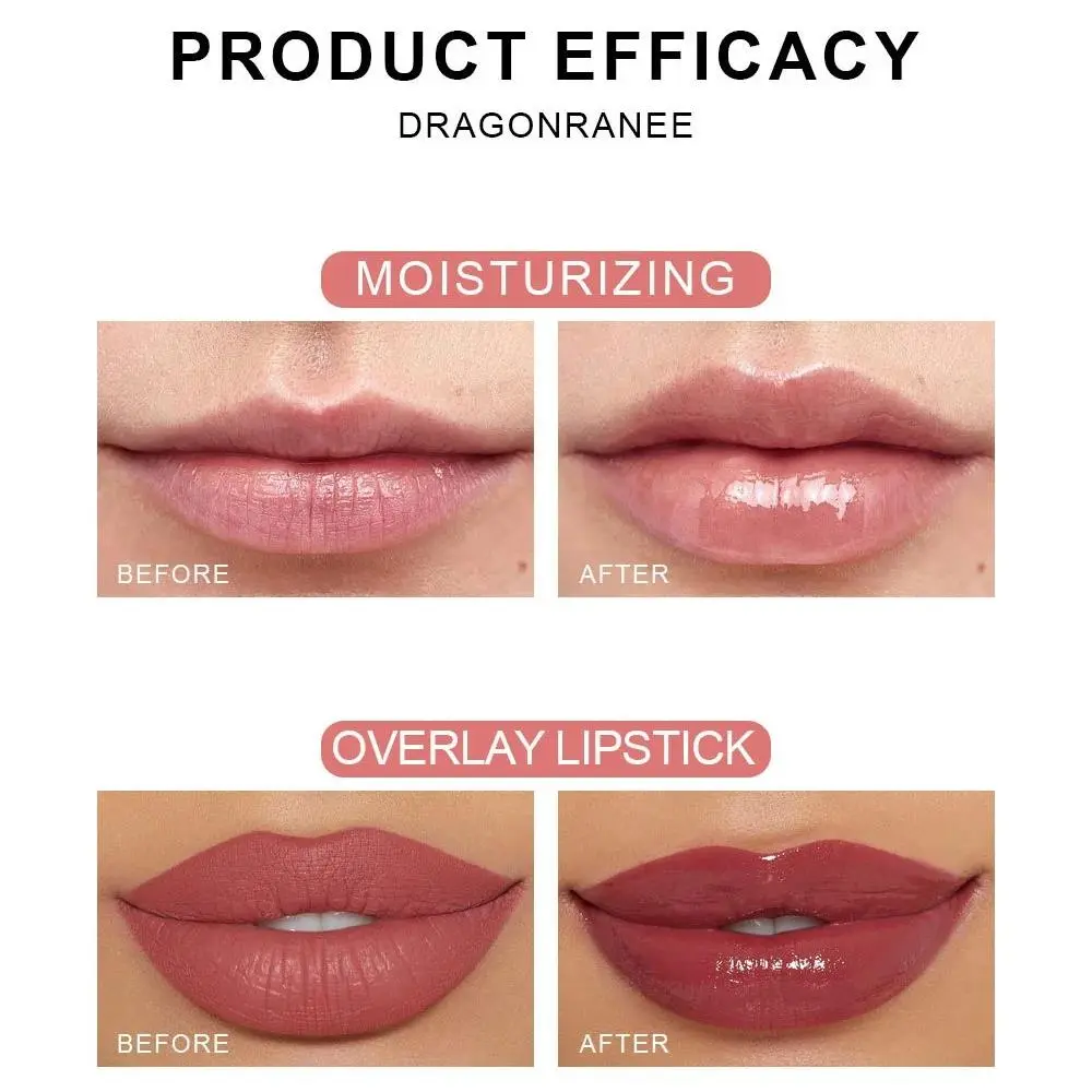 Strawberry Flavored Lip Gloss Set 6 Pcs Hydrating Plumping Lip Oil Transparent Shine Moisturizing Liquid Lipstick Makeup