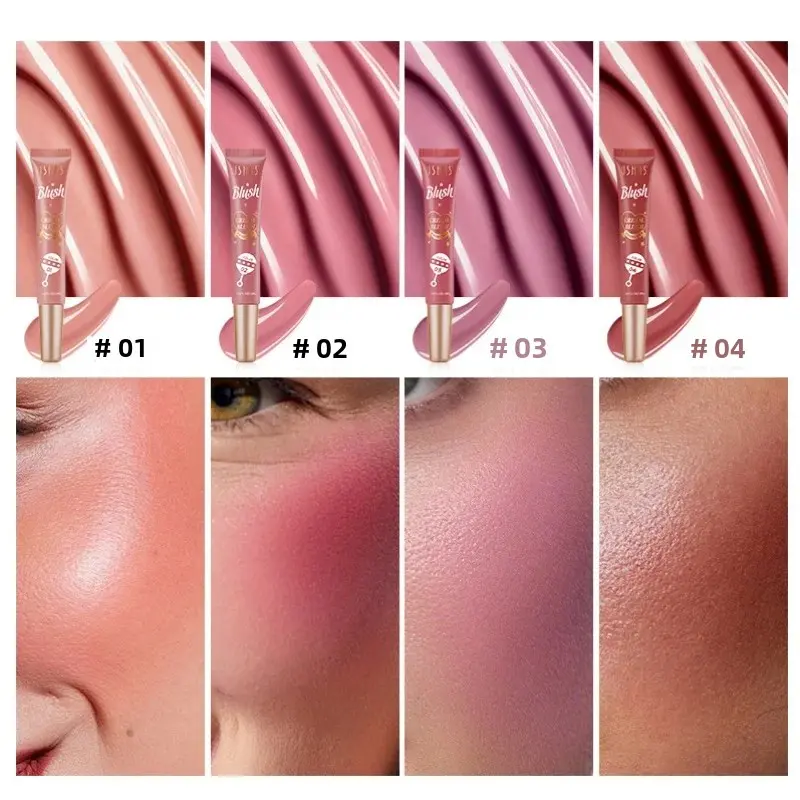 Korean Natural Liquid Blush Long Lasting Watery Texture Multi Purpose Cream Rouge For Eyes Cheeks Lips Makeup