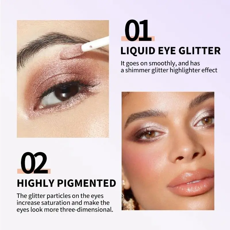 Mini Shimmer Liquid Eyeshadow Glitter Makeup Waterproof Metallic Diamond Sparkling Eye Cosmetic Long Lasting Elegant